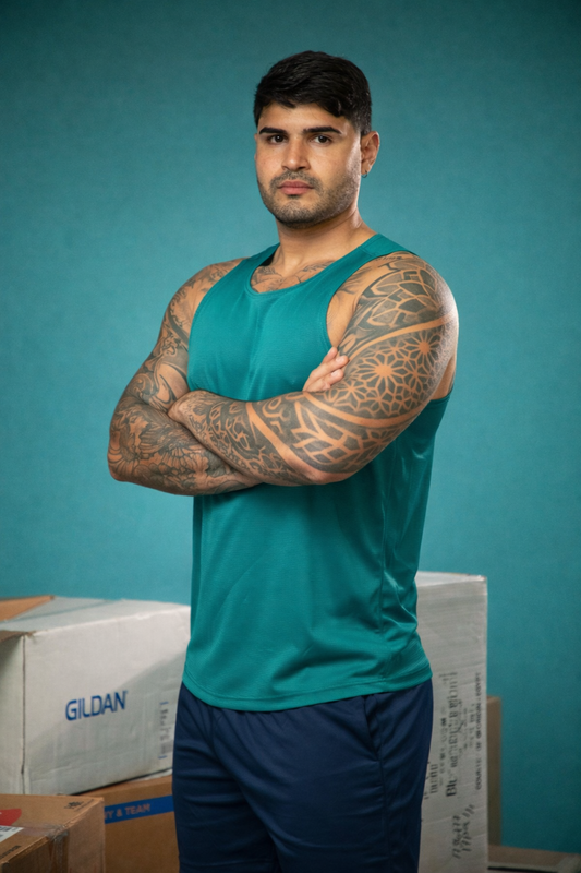 BAW Men Grid Singlet GS820