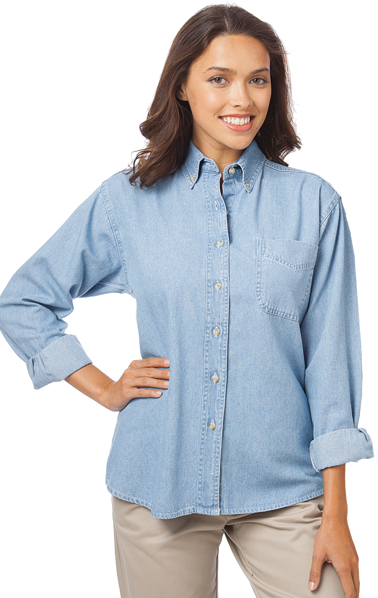 Blue Generation Women’s Denim Untucked Shirt - Faded Blue