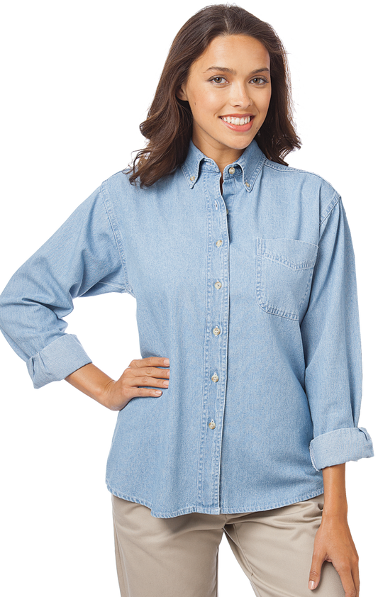 Blue Generation Women’s Denim Untucked Shirt - Faded Blue