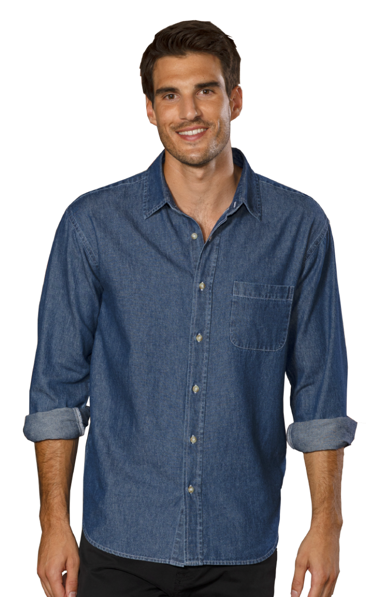 Blue Generation Men’s Denim Untucked Shirt - Vintage Blue