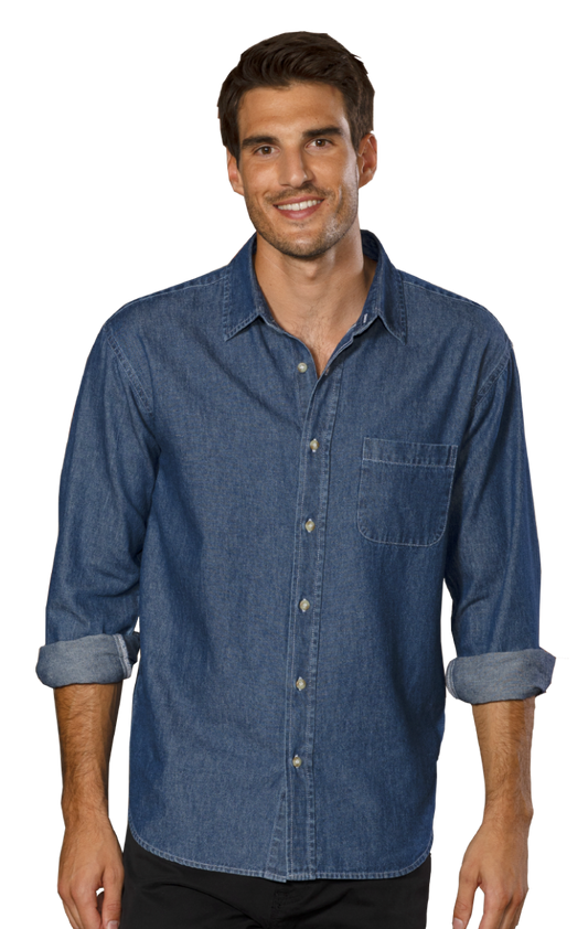 Blue Generation Men’s Denim Untucked Shirt - Vintage Blue